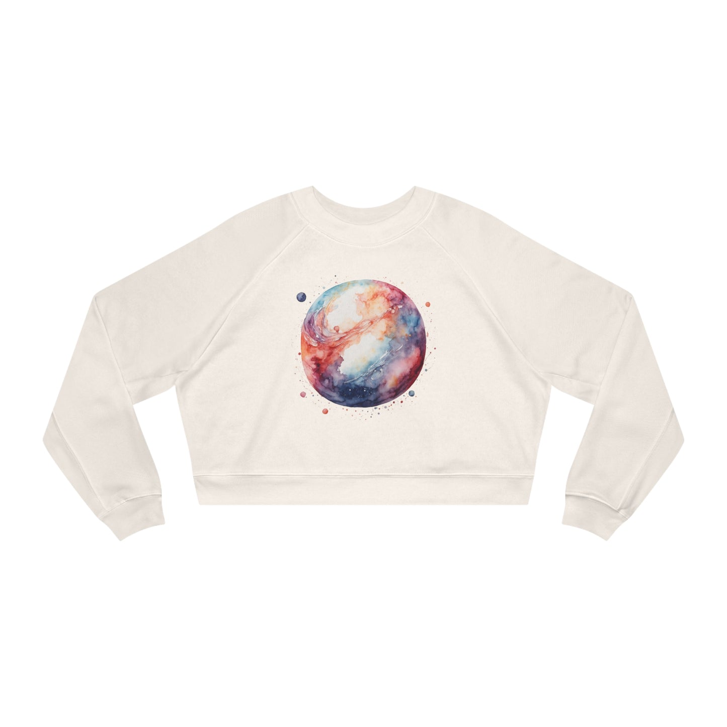 Watercolor Sphere Cropped Fleece Pullover