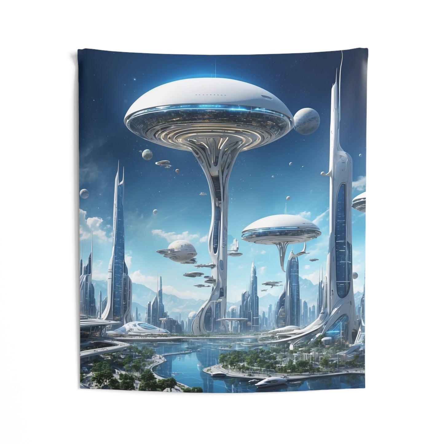 Futuristic City Wall Tapestries