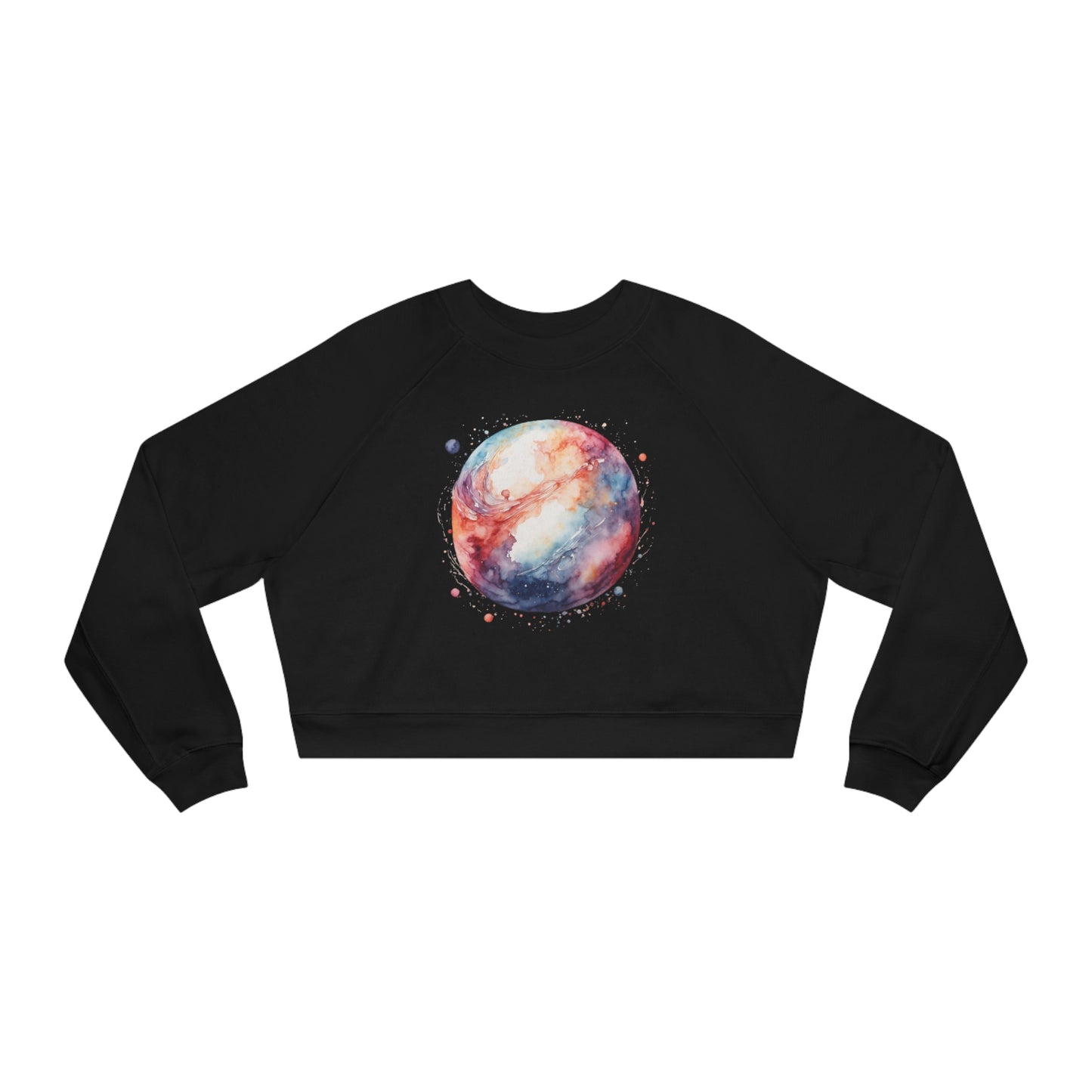 Watercolor Sphere Cropped Fleece Pullover