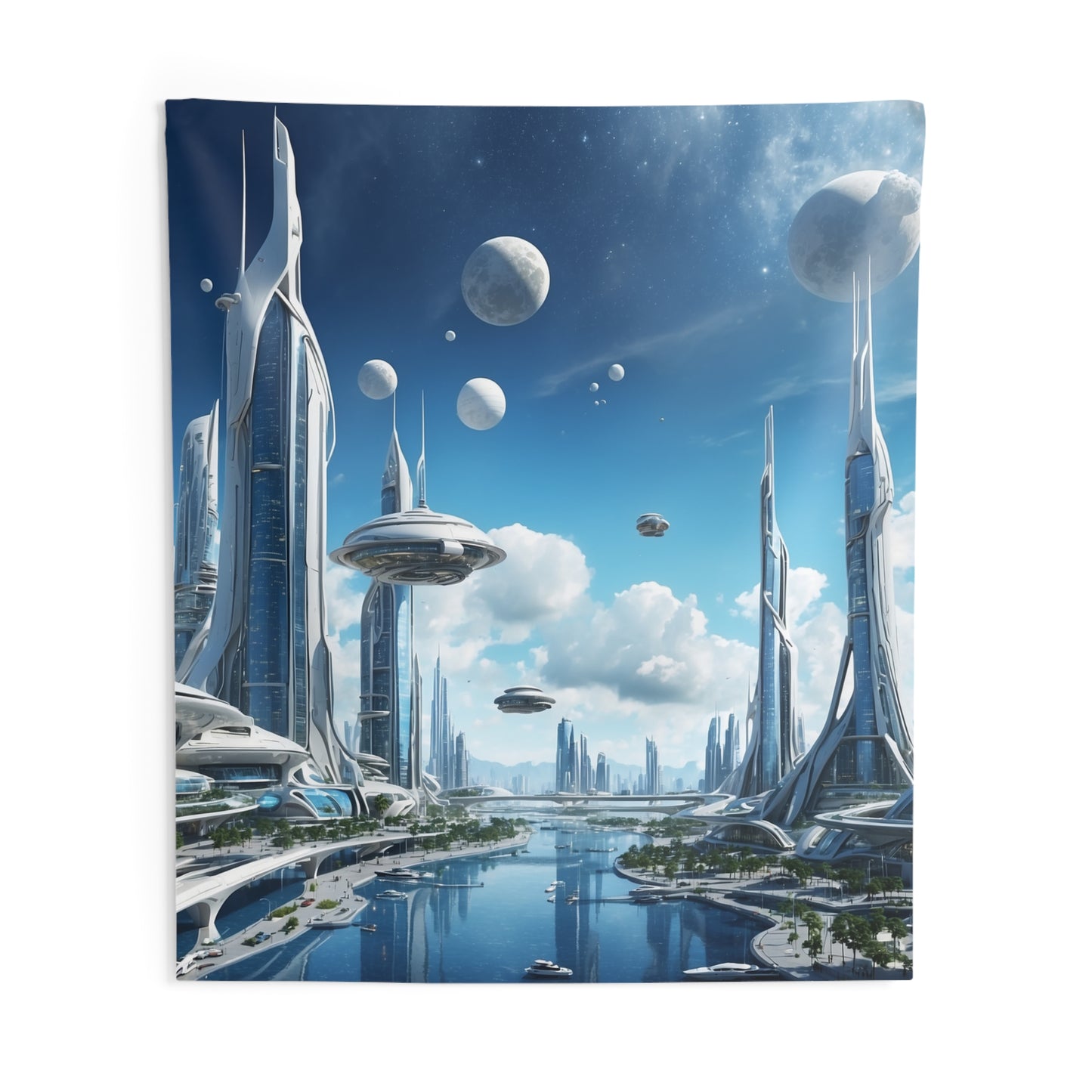 Futuristic City Wall Tapestries