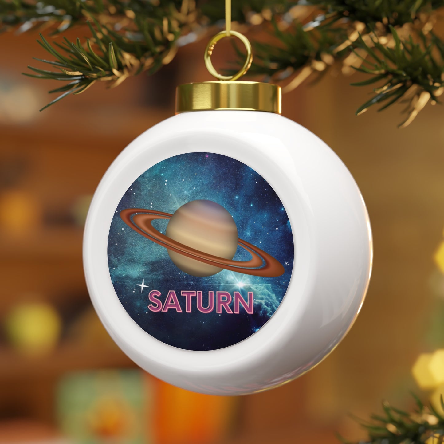 Saturn Christmas Ball Ornament