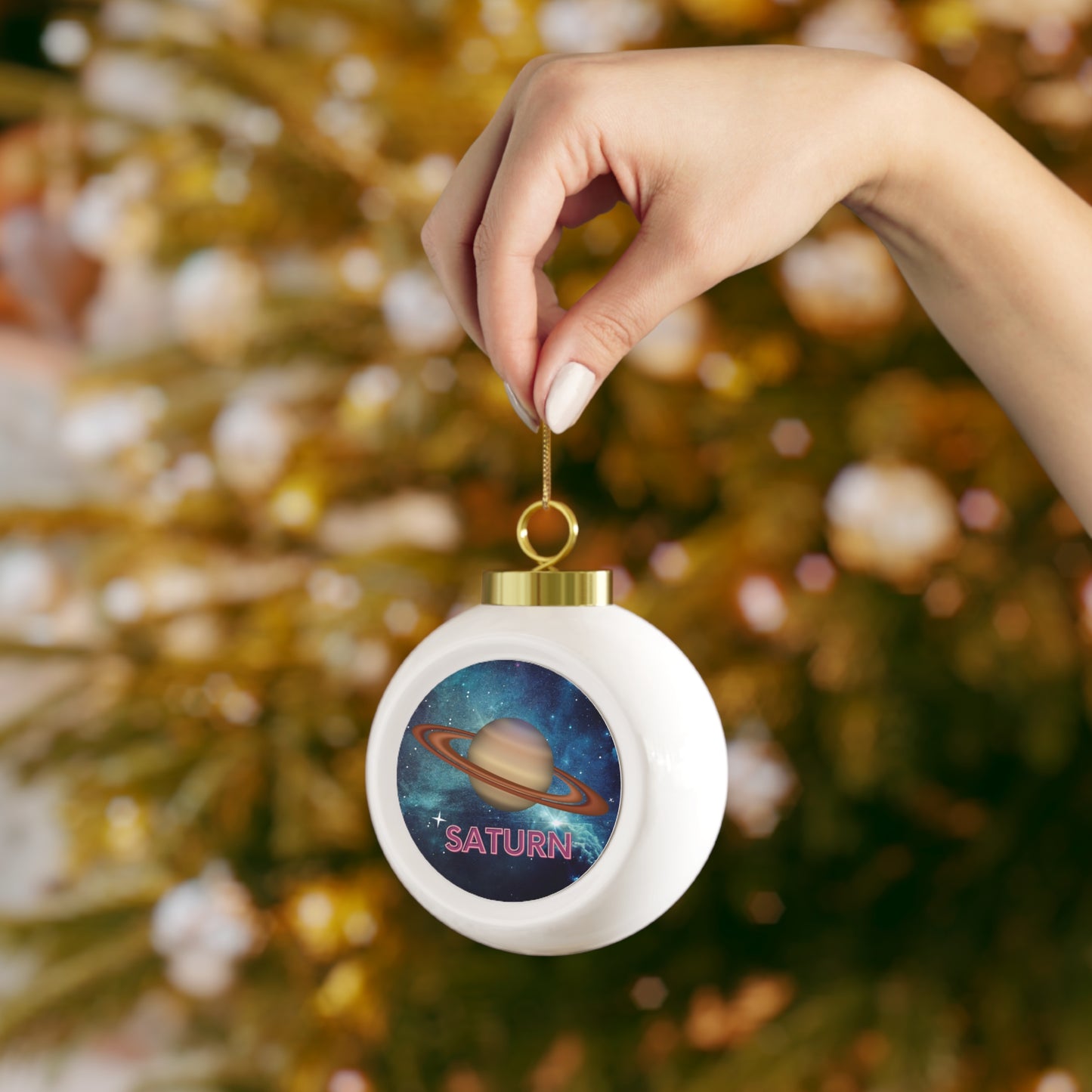 Saturn Christmas Ball Ornament