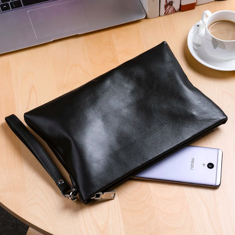 Clutches Men Hand Bag Genuine Leather