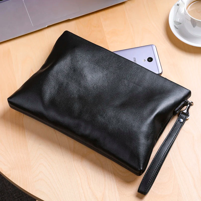 Clutches Men Hand Bag Genuine Leather