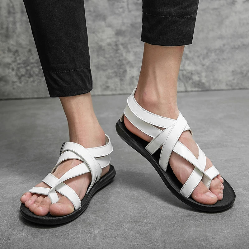 Men’s Beach Leather Slippers