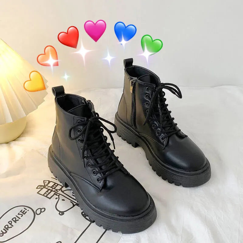 Motorcycle Ankle Boots Women