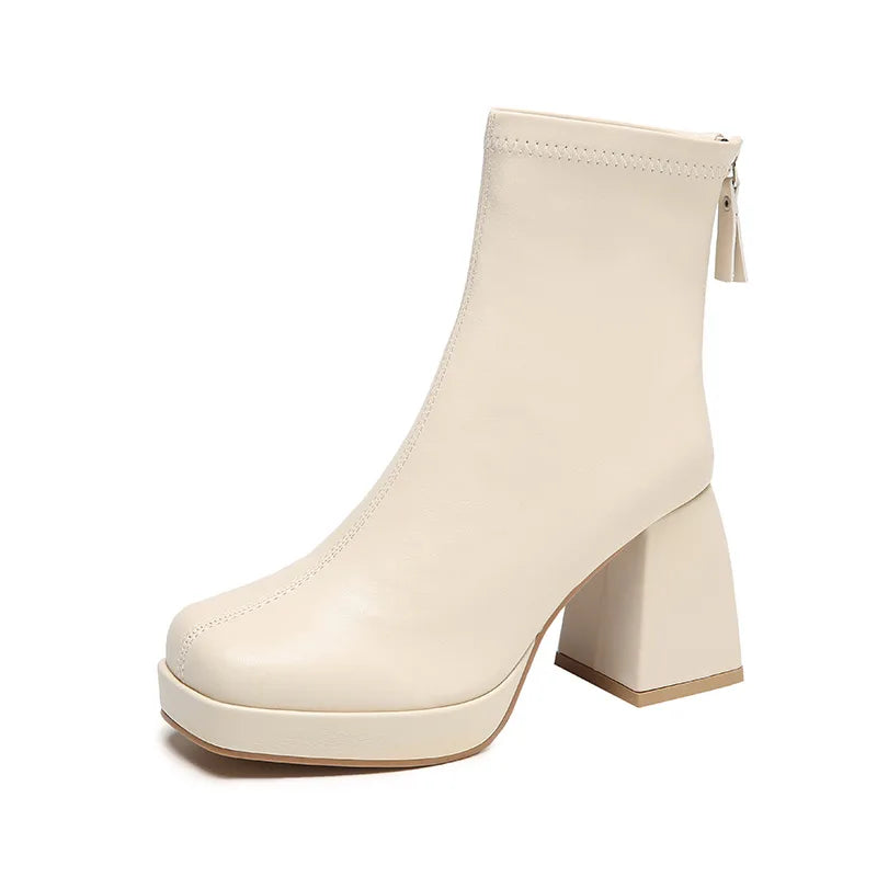 Leather Short Boots Women