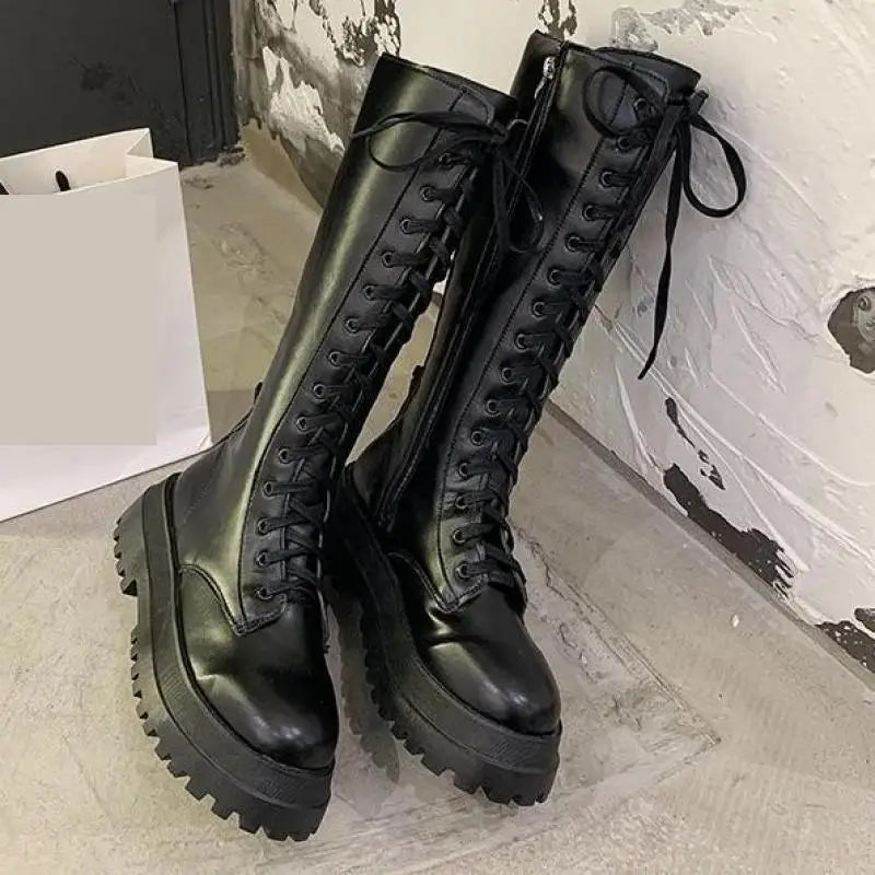 Chunky Platform Knee High Boots Women