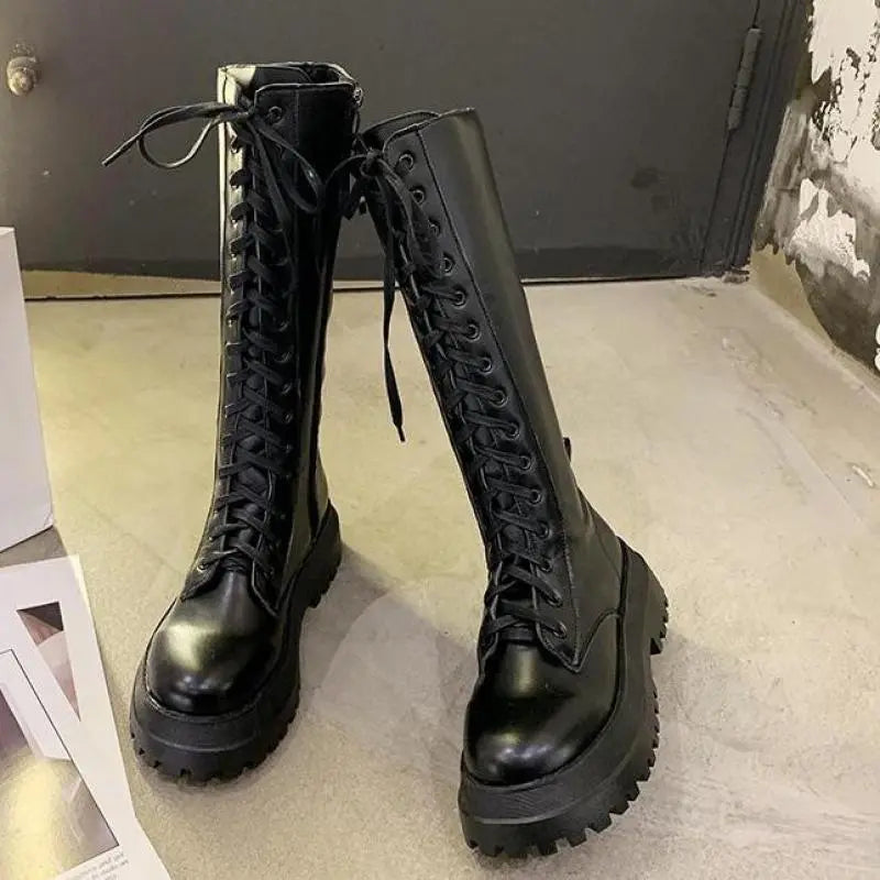 Chunky Platform Knee High Boots Women