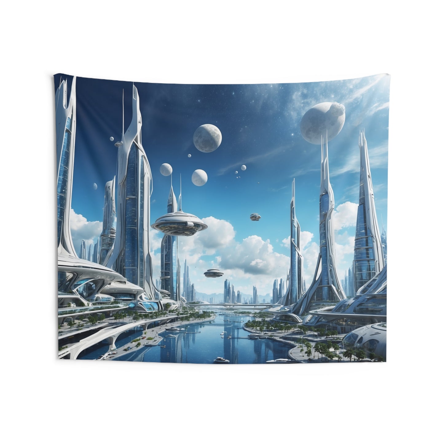 Futuristic City Wall Tapestries