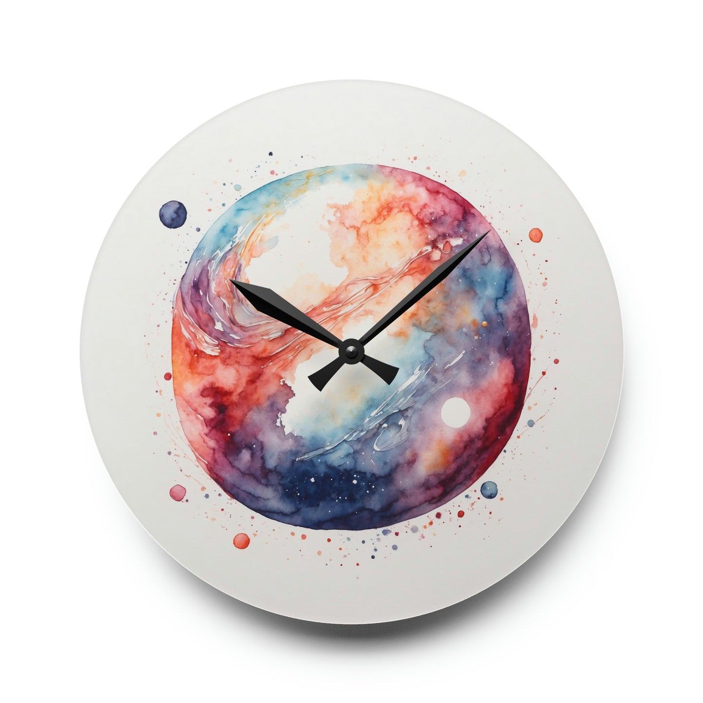 Watercolor Galaxy Wall Clock