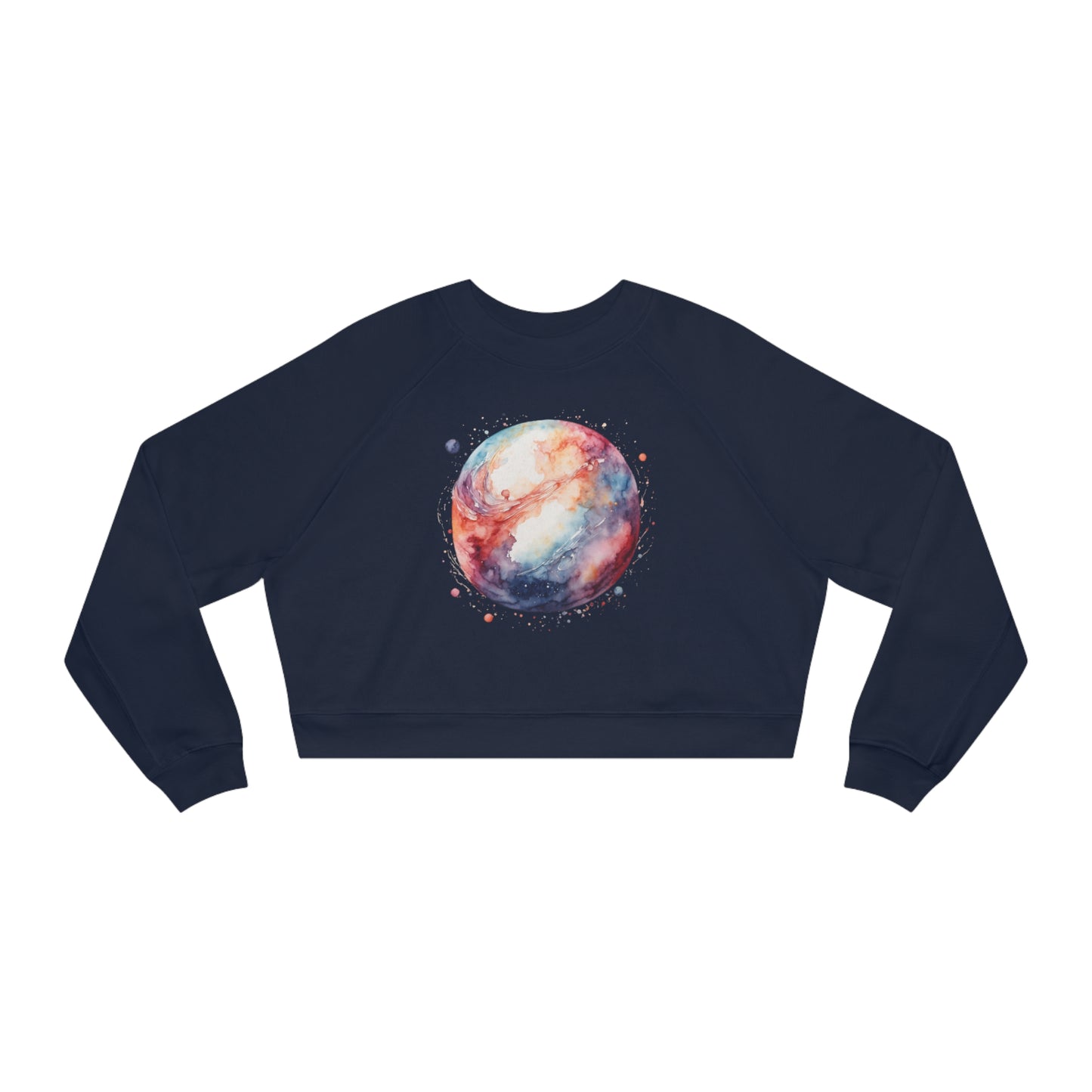 Watercolor Sphere Cropped Fleece Pullover