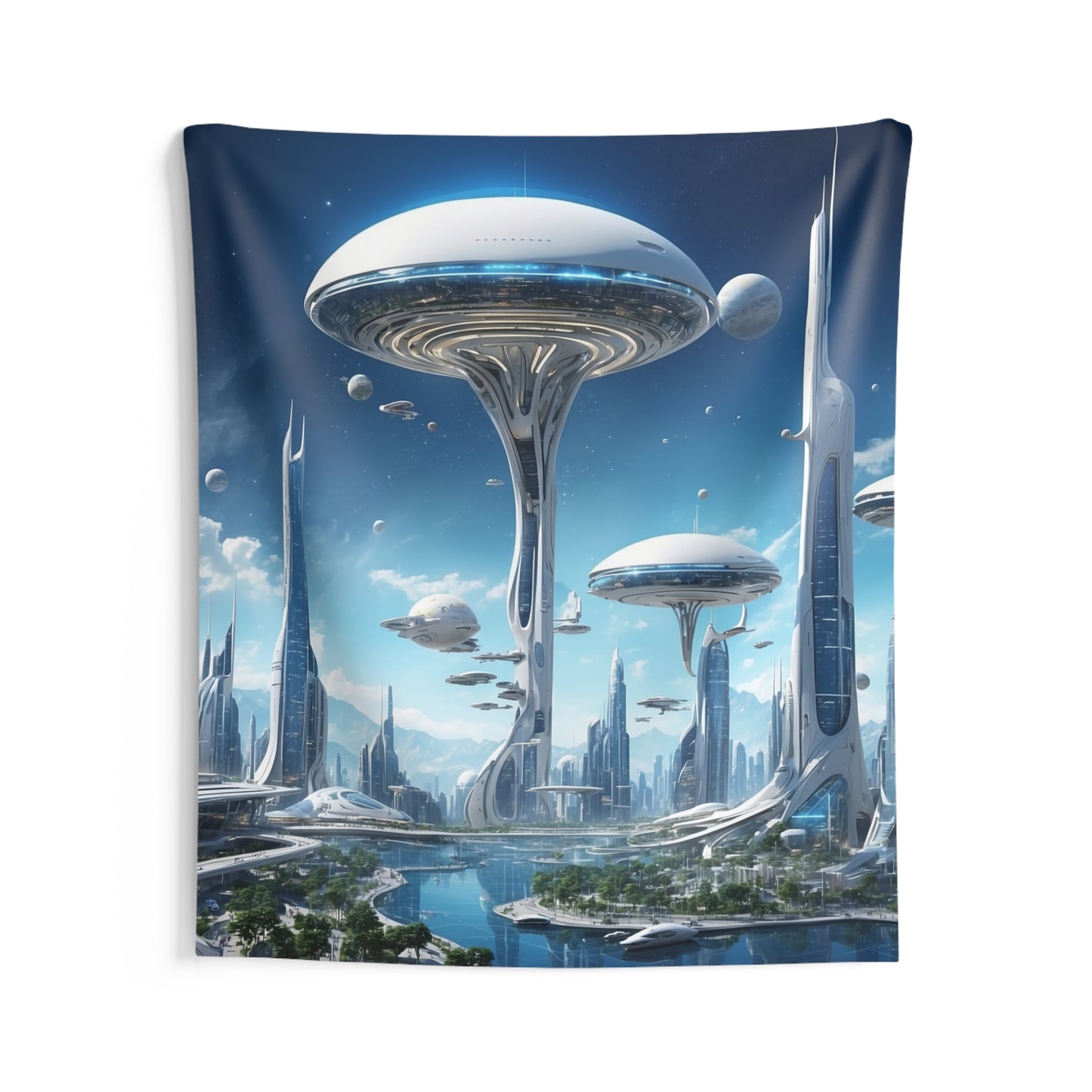 Futuristic City Wall Tapestries