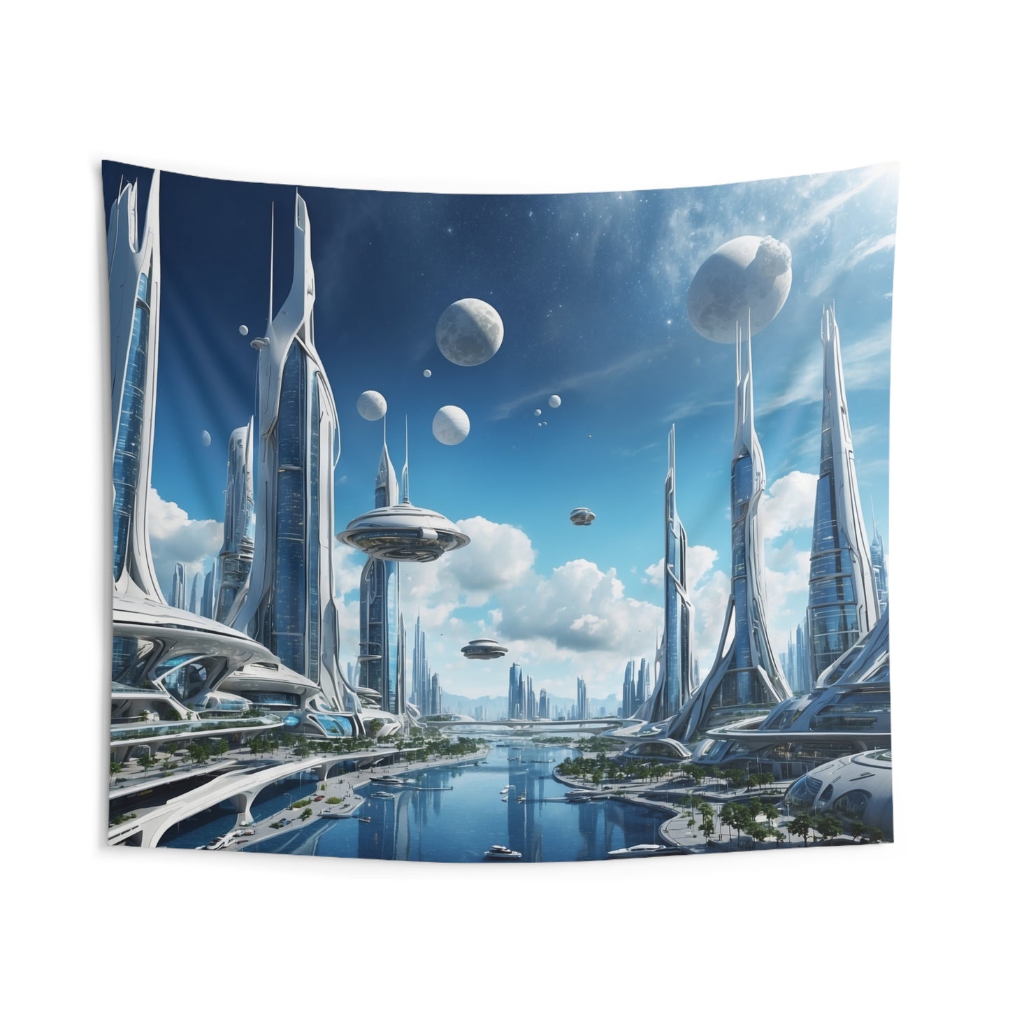 Futuristic City Wall Tapestries