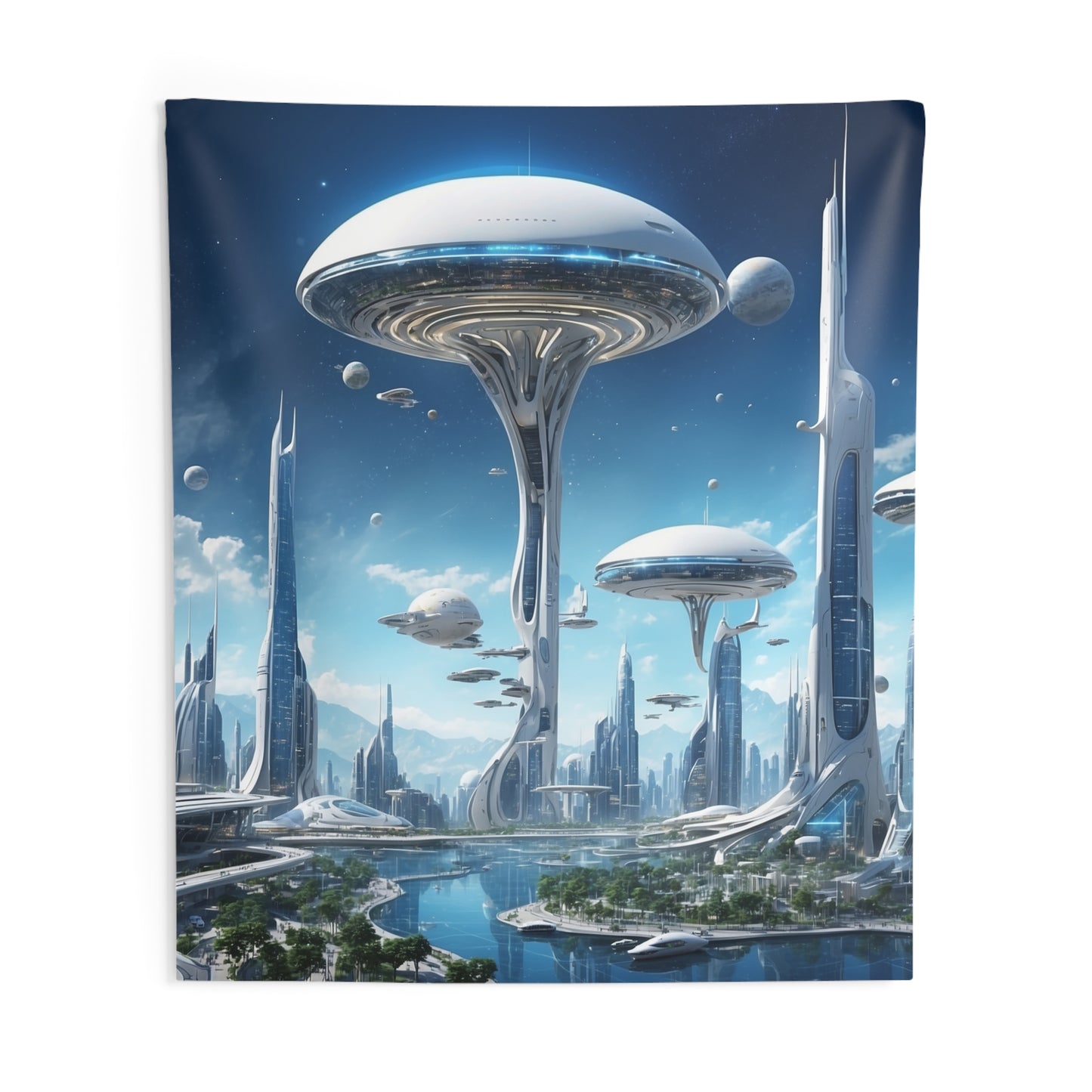 Futuristic City Wall Tapestries