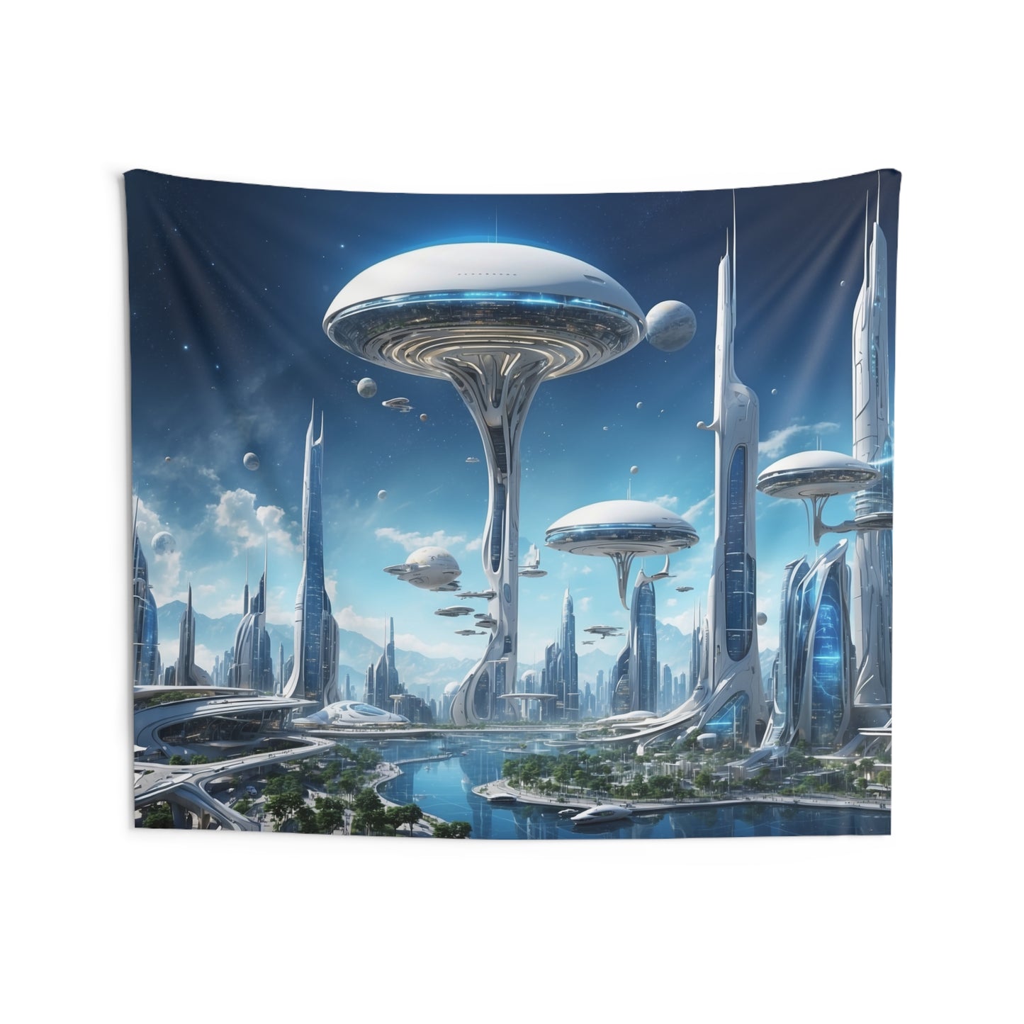 Futuristic City Wall Tapestries