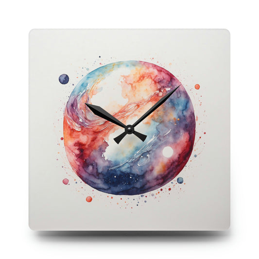 Watercolor Galaxy Wall Clock