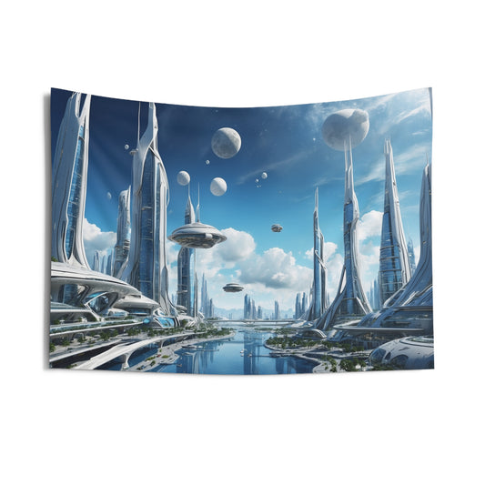 Futuristic City Wall Tapestries