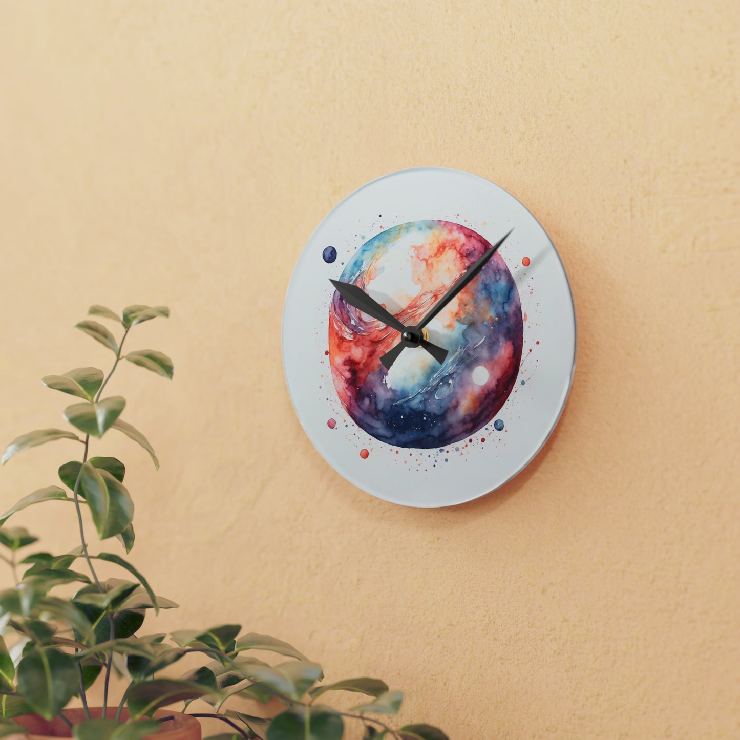 Watercolor Galaxy Wall Clock