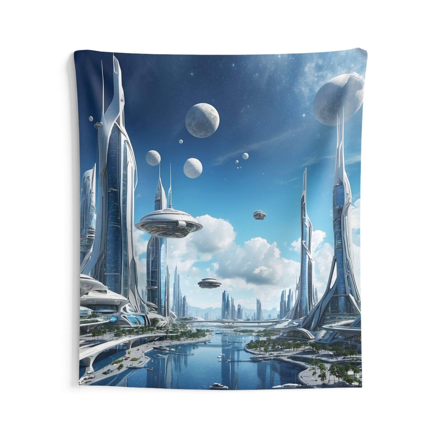 Futuristic City Wall Tapestries