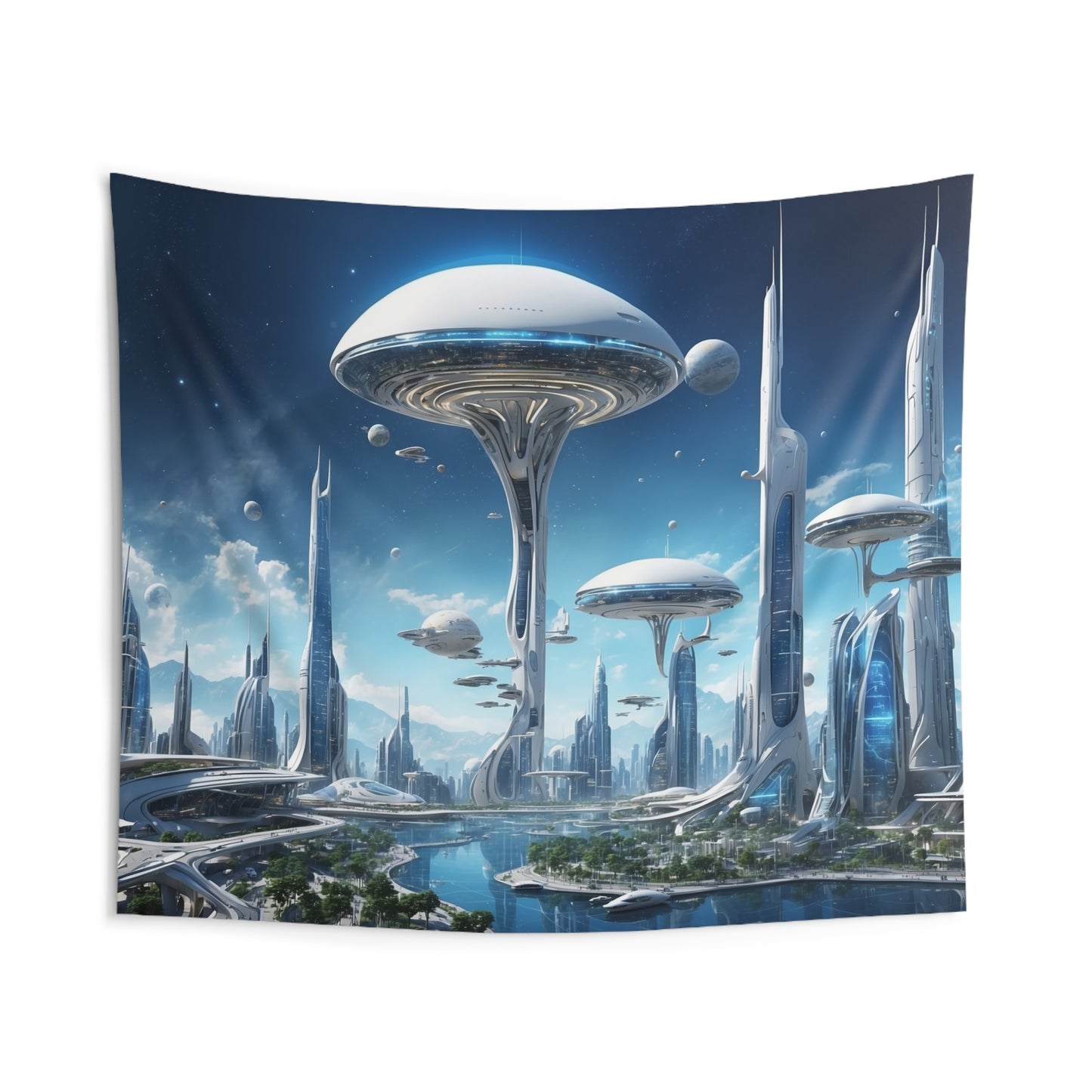 Futuristic City Wall Tapestries