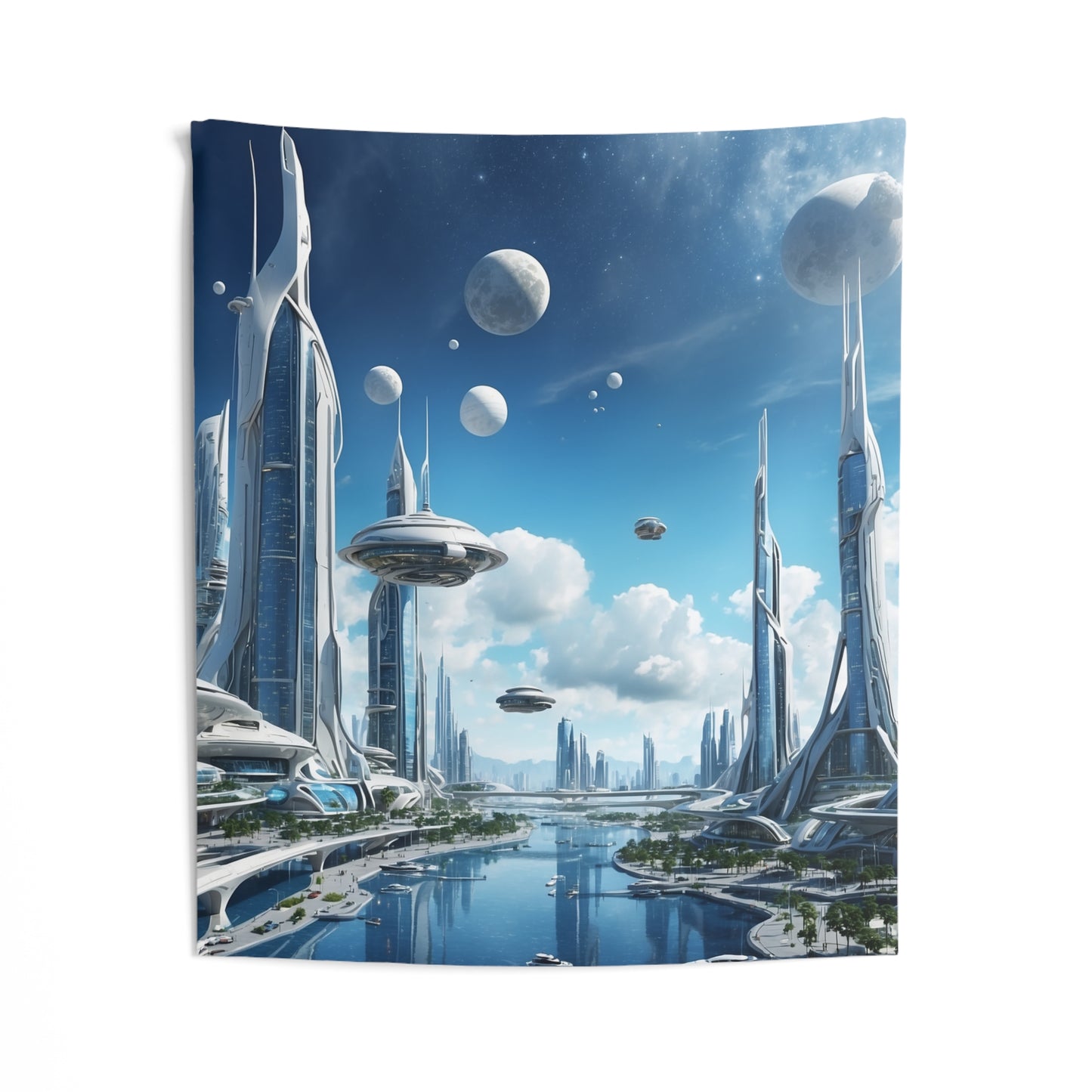 Futuristic City Wall Tapestries