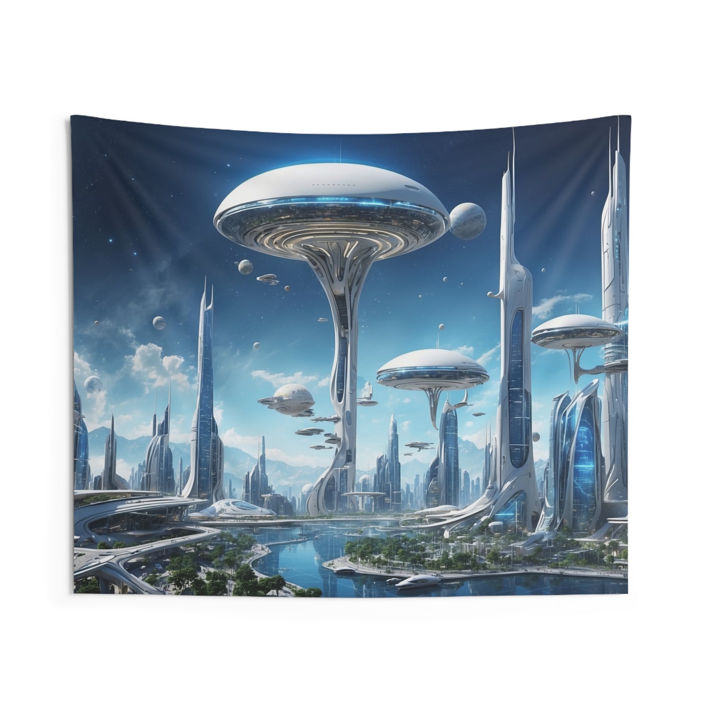 Futuristic City Wall Tapestries