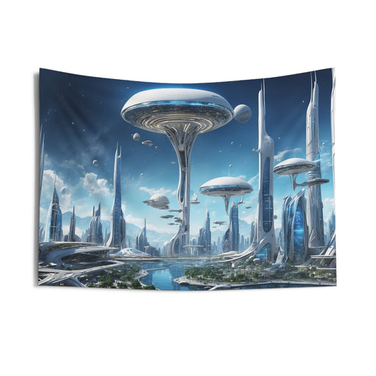 Futuristic City Wall Tapestries