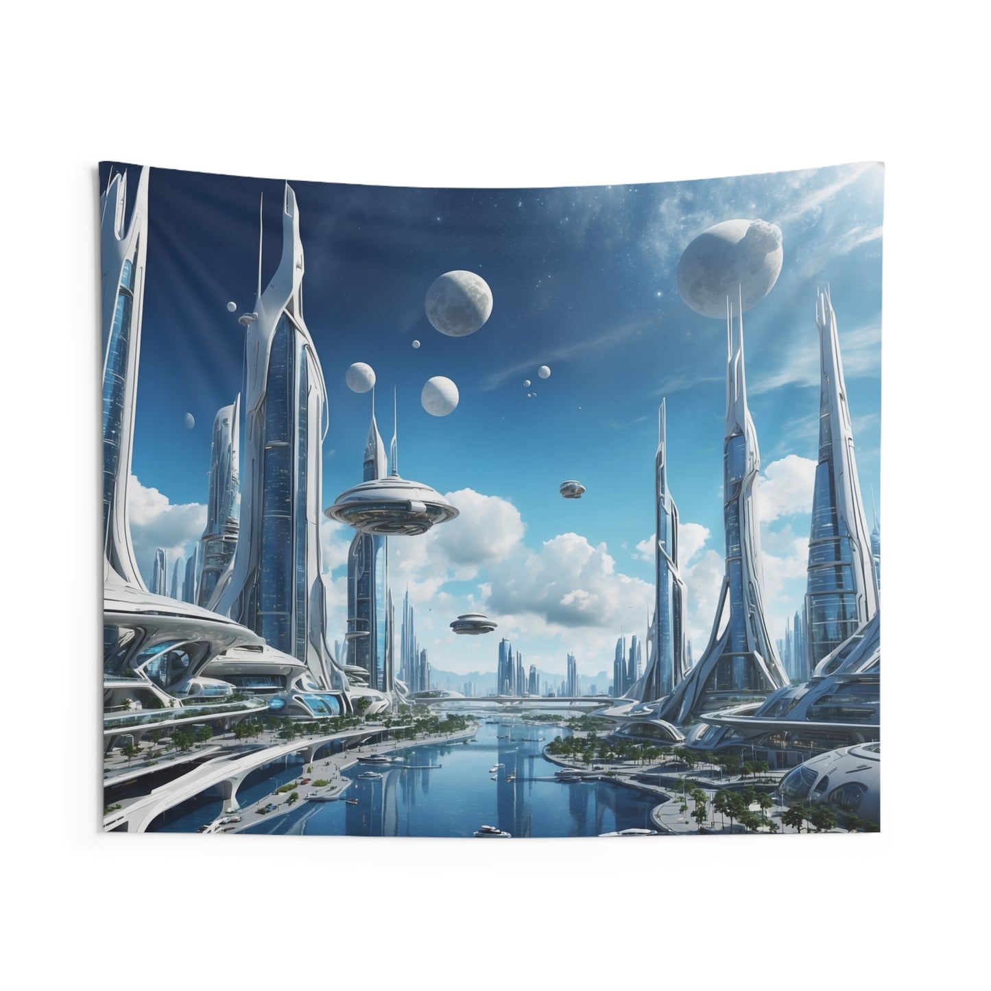 Futuristic City Wall Tapestries