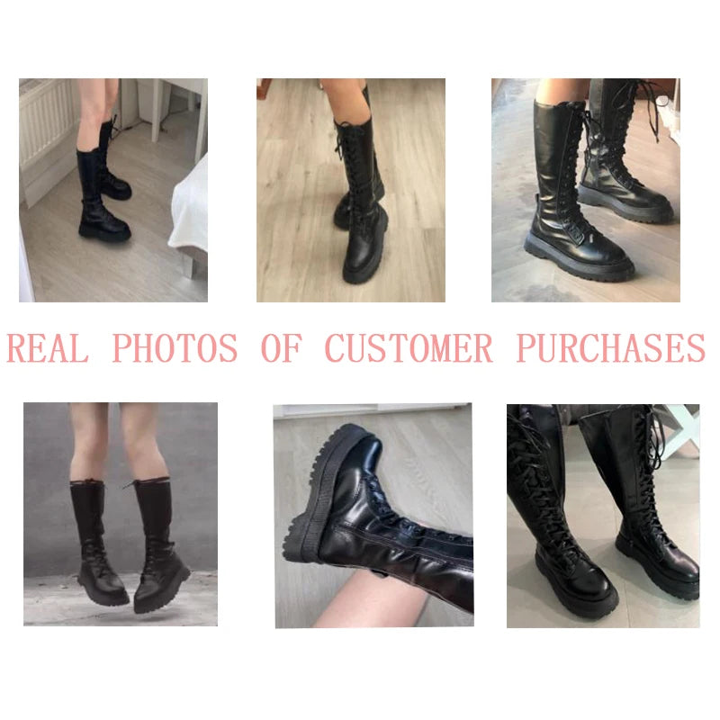 Chunky Platform Knee High Boots Women