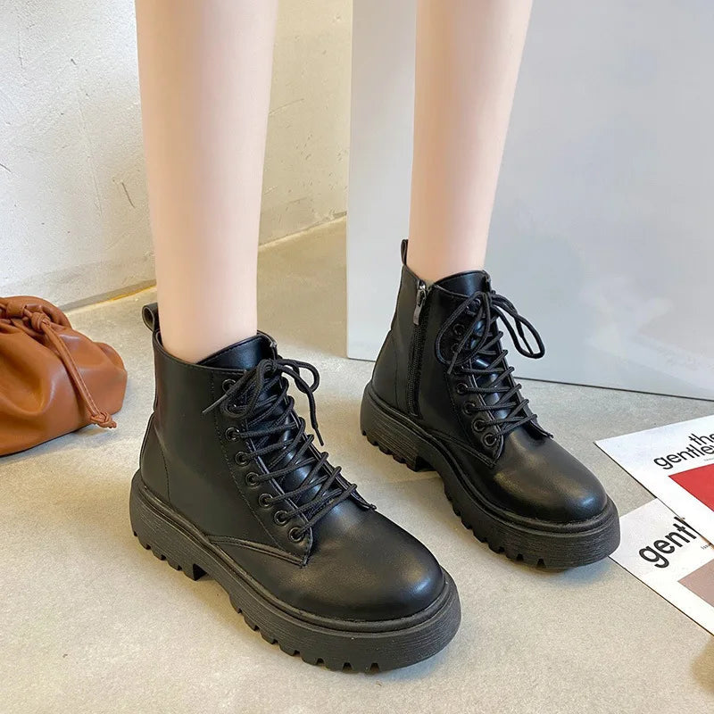 Motorcycle Ankle Boots Women